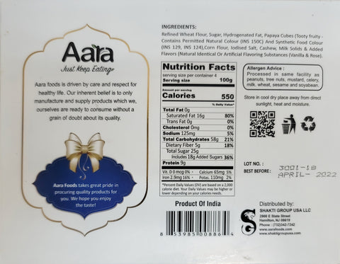 Aara Fruit And Nut Baked Cookies - 400gm