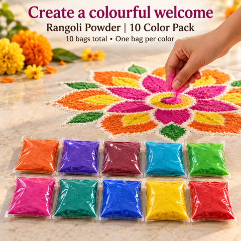 Rangoli Powder 10 Colors - 750gms Approx