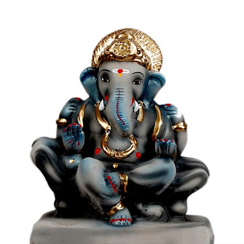 South Indian Eco-Friendly Clay Ganesh Idols 8 Inches (SI04)