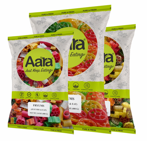 Aara Fryums Fry & Eat Bhindi Cut Color - 400 GM