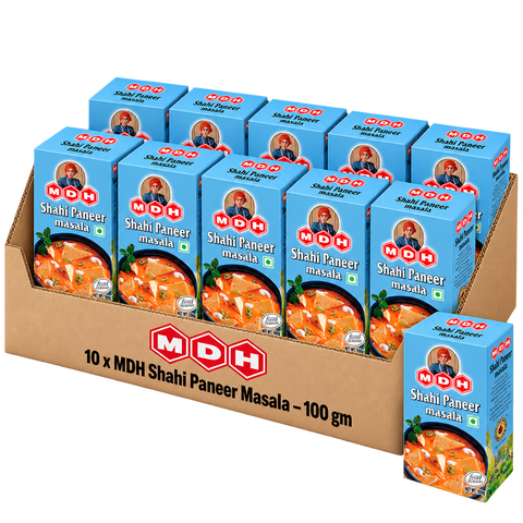 MDH Shahi Paneer Masala, 100g x 10 Boxes, Wholesale Pack (1 kg Total) - Spice Blend for Paneer Curry