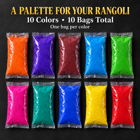 Rangoli Powder 10 Colors - 750gms Approx