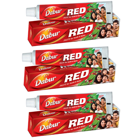 Dabur Red Ayurvedic Toothpaste - 200g (Pack of 3) | Herbal Oral Care with Clove, Mint & Ginger | Cavity & Plaque Protection