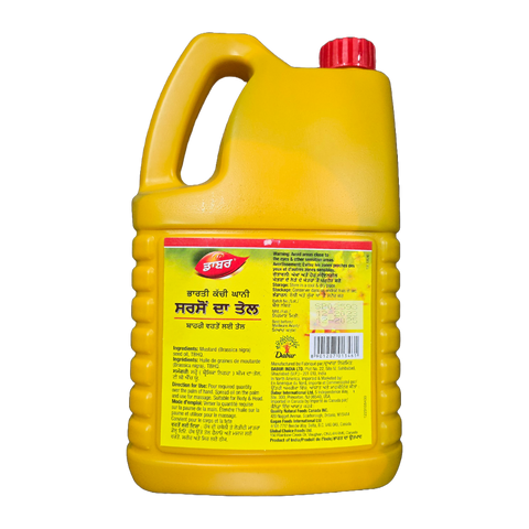 Dabur Kachi Ghani Cold Pressed Indian Mustard Oil Cooking and Pickling, 5 Liters