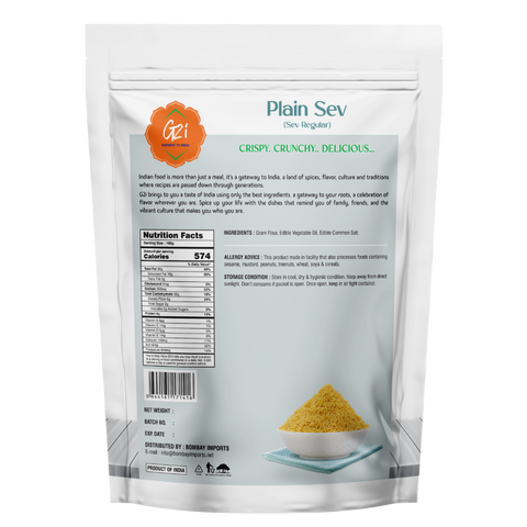 G2I Plain Sev 400g – Regular Sev Indian Snack, Traditional Namkeen