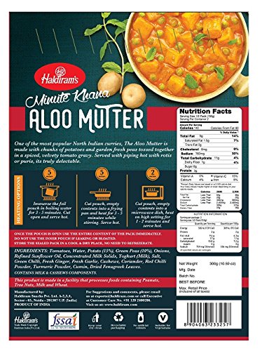 Haldiram's Minute Khana Aloo Mutter 300gm