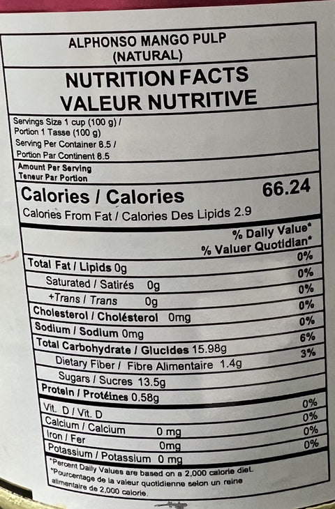 Aara Alphonso Mango Pulp 100% Natural ( No Added Sugar)