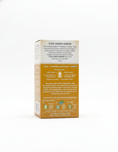 Organic India Tulsi Lemon Ginger 1.27 OZ (18 Infusion Bags) Stress Relieving & Balancing