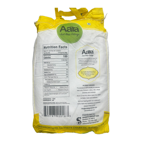 Aara Low GI Diabetic Basmati Rice - 10LB