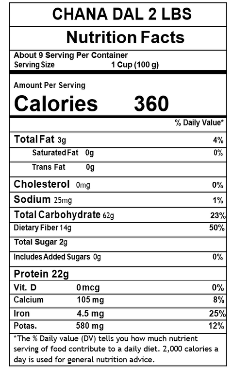 40 Lbs Wholesale Aara Chana Dal Lentils - 4LB X 10 Pack (1 Case)