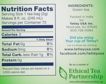 Tetley Natural Green Tea (5.08 oz)