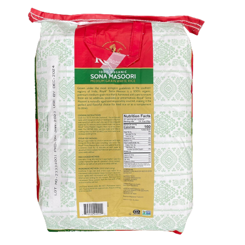 Royal Sona Masoori Rice-20lb 100% Organic