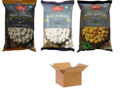 Wholesale Haldiram Phool Makhana Assorted 3 Flavors 30g X 40 Packs (1 Case)