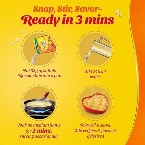 Saffola Masala Oats 500g | Healthy Instant Oats | High Fiber & Protein Breakfast