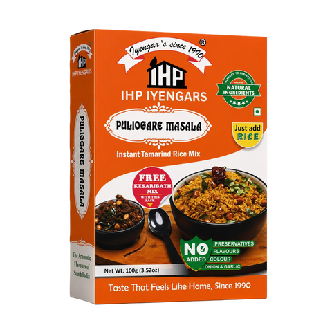 IHP Iyengars Puliogare Masala Powder, 100g - Authentic South Indian Instant Tamarind Rice Spice Mix