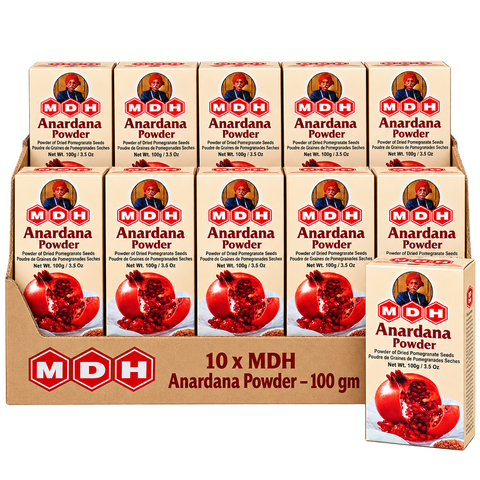 MDH Anardana Powder, 100g x 10 Boxes, Wholesale Pack (1 kg Total) - Pomegranate Seed Powder