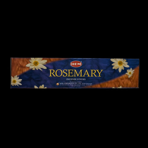 Hem Rosemary Incense Sticks, 120 Sticks (6 Tubes of 20) - Hand-Rolled Aromatherapy for Cleansing, Focus & Meditation