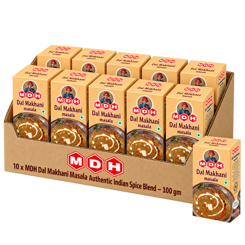 MDH Dal Makhani Masala, 100g x 10 Boxes, Wholesale Pack (1 kg Total) - Spice Blend for Lentil Curry
