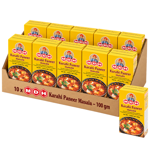 MDH Karahi Paneer Masala, 100g x 10 Boxes, Wholesale Pack (1 kg Total) - Spice Blend for Indian Cheese Curry