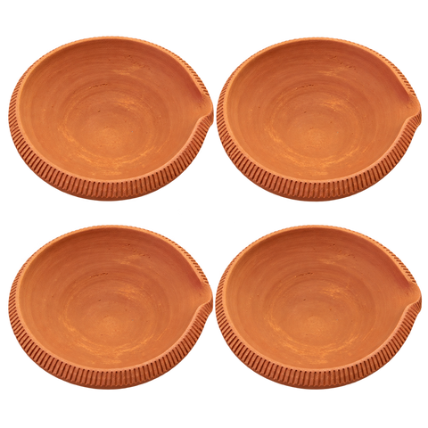 Extra Big Kangri Diya 4pcs/tray