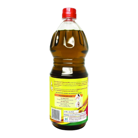 Nihar Cold Pressed Kachi Ghani Mustard Oil – 912ml | Pure & Natural Oil | Strong Aroma & Flavor