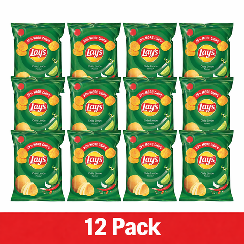 Lay’s Chile Limón Flavored Potato Chips, 12 Pack, 52g Snack Size Bags