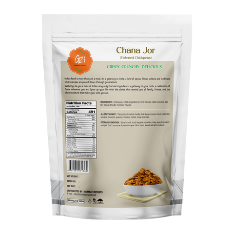 G2I Chana Jor 400g – Crispy Spiced Flattened Chickpeas, Traditional Indian Snack