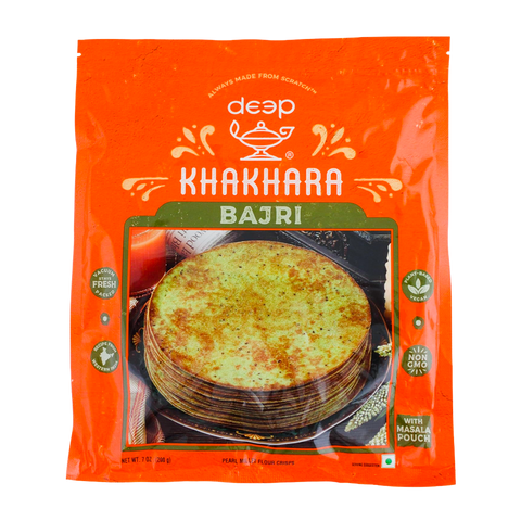 Deep Bajri Khakhara – 7oz | Traditional Gujarati Snack | Roasted Pearl Millet Flatbread Cracker