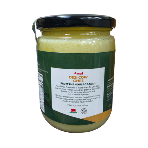 Amul Gir Cow A2 Desi Ghee, Pure Clarified Butter in Glass Jar, 15.9 oz (1 Lb)