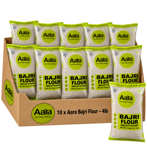 Wholesale Aara Bajri / Bajra Flour (Atta) - 40 lbs  - (10 Bags X 4 Lbs)