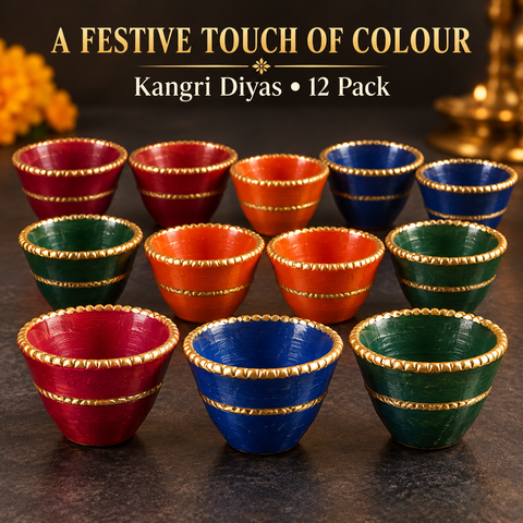 Painted Kangri Mix Color (SSTBG) Diyas (doz) R2
