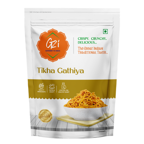 G2I Tikha Gathiya 400g – Spicy Indian Gathiya Snack, Traditional Namkeen