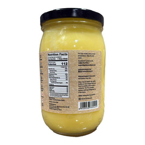 Golden Monkey Organic Grass-Fed Ghee (USDA) - 16oz