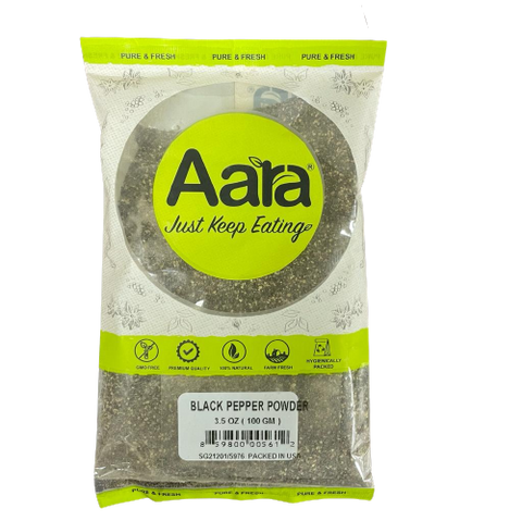 Aara Black Pepper Powder Premium Indian Spice for Cooking and Seasoning