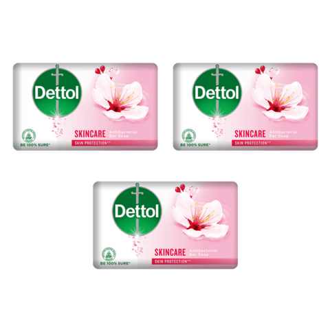 Dettol Skincare Soap – 125g (Pack of 3) | Gentle Protection | Kills 99.9% of Germs | Soft & Healthy Skin