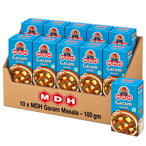 MDH Garam Masala, 100g x 10 Boxes, Wholesale Pack (1 kg Total) - Aromatic Spice Blend