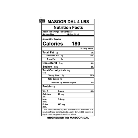 Aara Masoor Dal (Red Lentils Split)