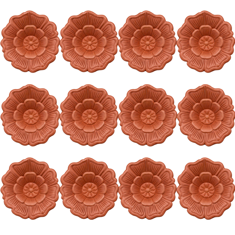 Plain Hibiscus Diyas 12 Pieces