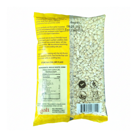 Asli White Corn Whole - 2 LB (908 GM)