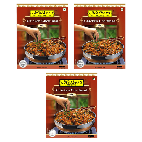 Mother’s Recipe RTC Chicken Chettinad – 80g (Pack of 3) | Ready-to-Cook Indian Curry Mix | Authentic South Indian Spice Blend
