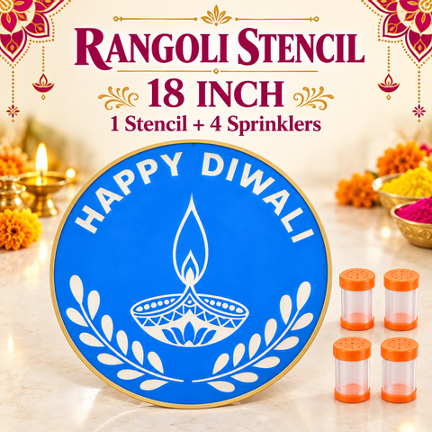 Rangoli Stencil 18 Inch 1pc + 4pc Sprinkler