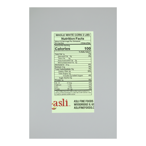 Asli White Corn Whole - 2 LB (908 GM)
