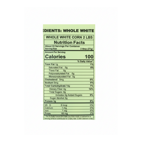 Asli White Corn Whole - 2 LB (908 GM)