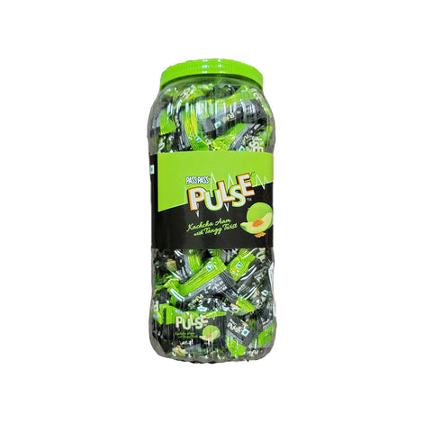 Pass Pass Pulse Kacha Aam Candy – 120pcs (680g Jar) | Raw Mango Flavor with Tangy Spice | Indian Chatpata Toffee