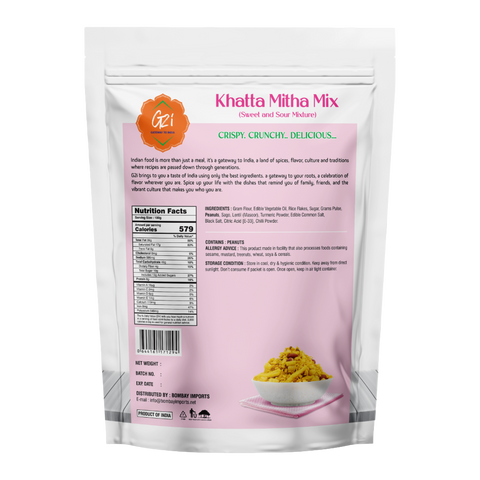 G2I Khatta Mitha Mix 400g – Sweet & Sour Indian Snack Mix, Traditional Namkeen