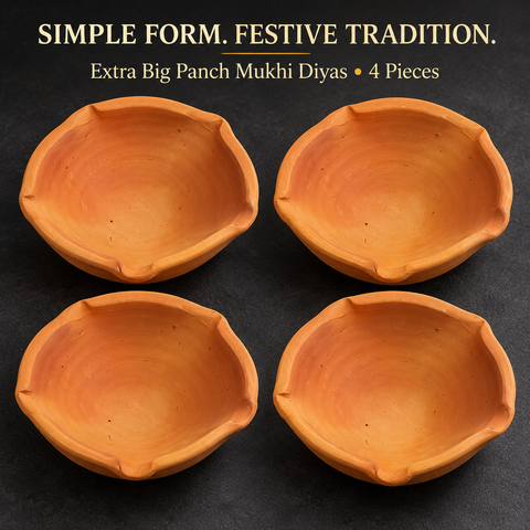 Extra Big Panch Mukhi Diya 4pcs/tray R2