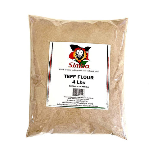 Simba African Teff Flour, 2 lb – Gluten-Free Injera Flour, 100% Whole Grain Ethiopian Teff, Non-GMO Baking Flour