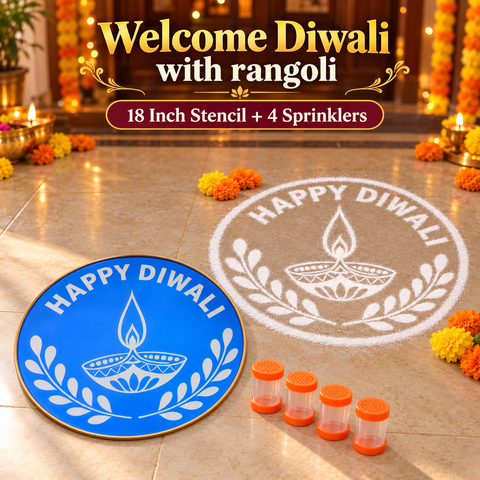 Rangoli Stencil 18 Inch 1pc + 4pc Sprinkler
