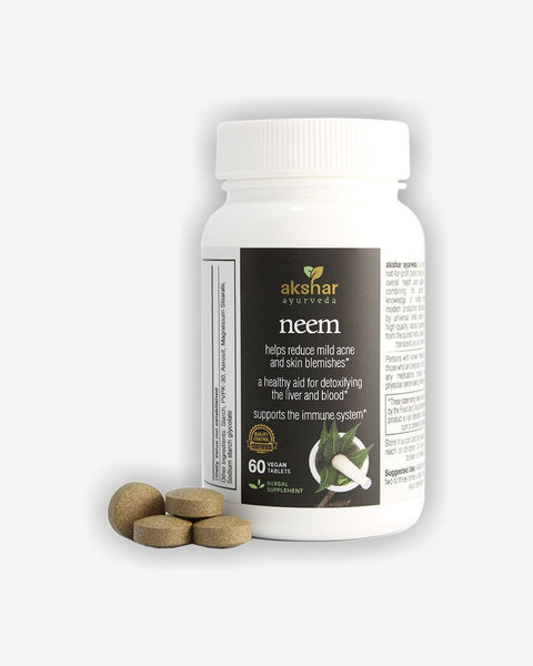 Akshar Ayurveda Neem Herbal Supplement All Natural 60 Vegan Tablets