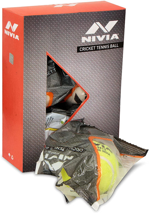 Nivia Heavy Tennis Ball Cricket Ball (Pack of 12)